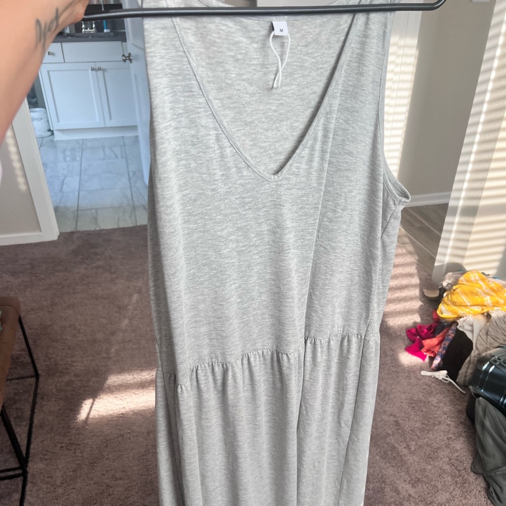 Grey long cute summer dress
